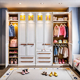 Trueliving 4 Door Walk-in Kids wardrobe Laminated Finish & PU Finish (6Ft *2Ft *9Ft -1828.8MM X 609MM X 2743.2MM)